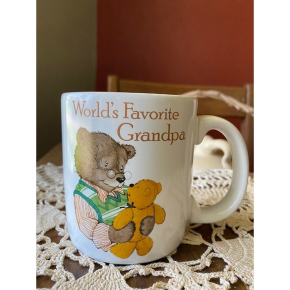 AMERICAN GREETINGS MUG - World’s Favorite Grandpa - 1980s - Stoneware Co - Picture 2 of 7